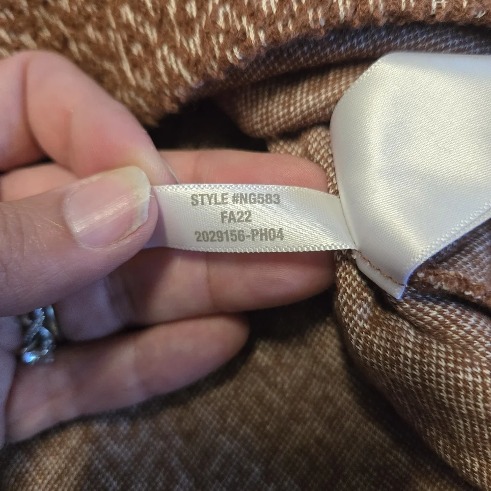 Madewell Brown Diamond Pattern Long Sleeve Blouse Size Small